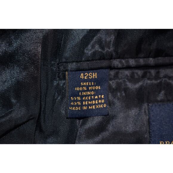 BROOKS BROTHERS 346 $298 Navy‎ Check Wool Sport Coat Men's 42 Short - Picture 5 of 6